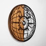 Wallity Reloj de Pared Decorativo de Madera Nogal y Negro 56 cm - 70